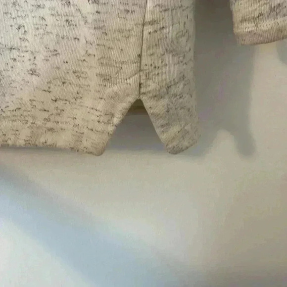 Lou & Grey Womens Sweatshirt XXL White Gray Black Heathered Back Zip Round Neck - Picture 7 of 7